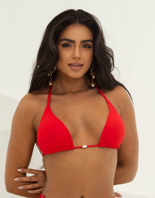 B142 - Sutiã Cortininha com Bojo Triângulo em Formato Maior.