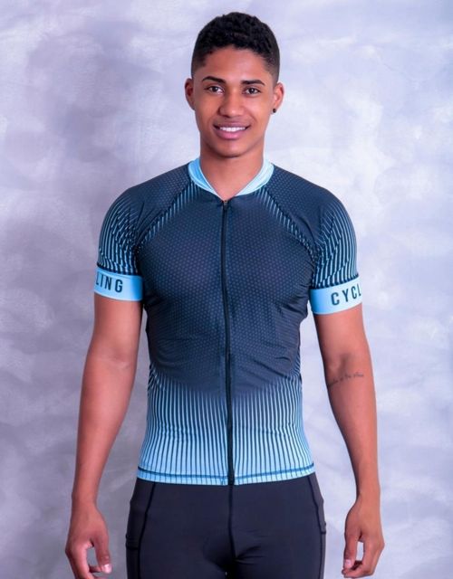 F336-CAMISA MANGA CURTA CICLISMO MASCULINA, ESTAMPA LOCALIZADA