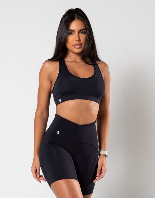 Top reforcado nadador fitness classico nadador, com bojo +  Legging fitness com bolso e recortes