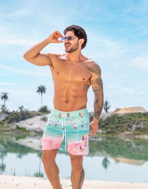 B181-Short masculino praia.