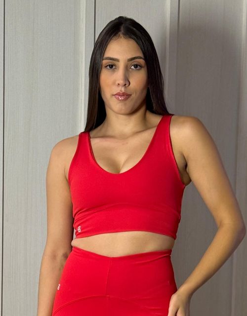 F329 - Top reforcado alcas retas, fitness clássico sem bojo.