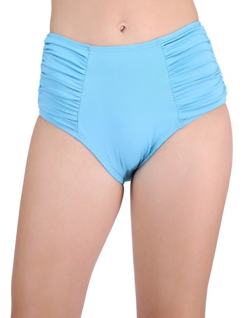 B096 - Calcinha hot pant bumbum largo, franzida na lateral.
