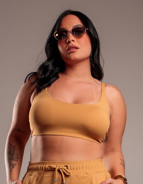 F465T - Top conforto alcas retas com bojo removivel, alcas largas com elastico, tecido Trend.