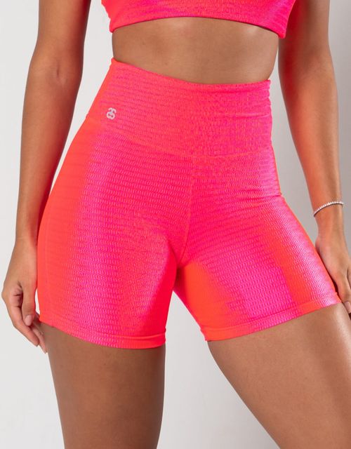 F438F - Short fitness curto, tecido micro canelado, forrado.