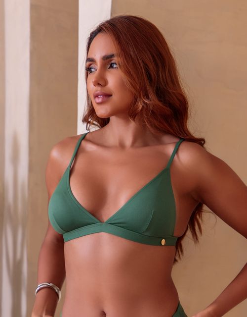 B498 - Sutiã bojo triangulo maiza com base e regulagem, tecido trend,b302.