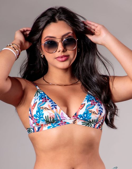 B498 - Sutiã bojo triangulo maiza com base e regulagem, tecido trend,b302.