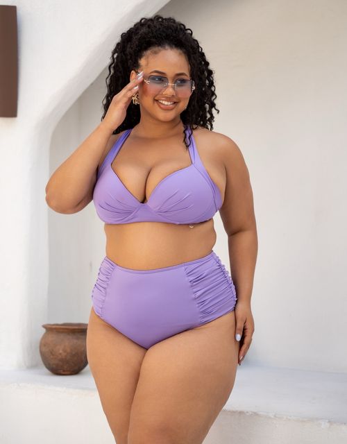 Sutiã estruturado de cruzar nas costas + Calcinha hot pant, tanga