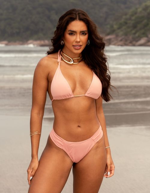 Sutiã cortinão com alças finas + calcinha tanga riplle