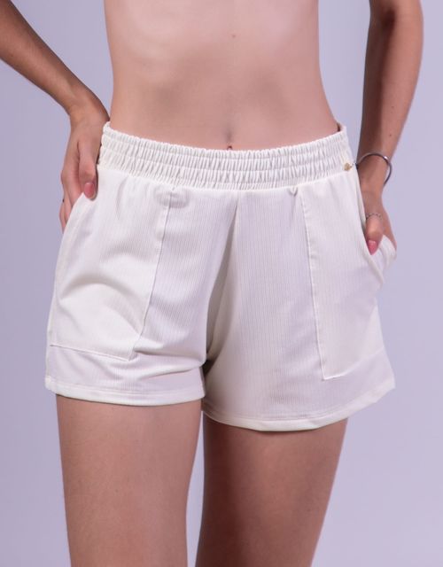 B485S - Short praia feminino com bolso.