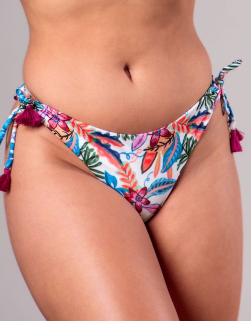 B313 - Calcinha fio duplo com amarrações nas laterais.