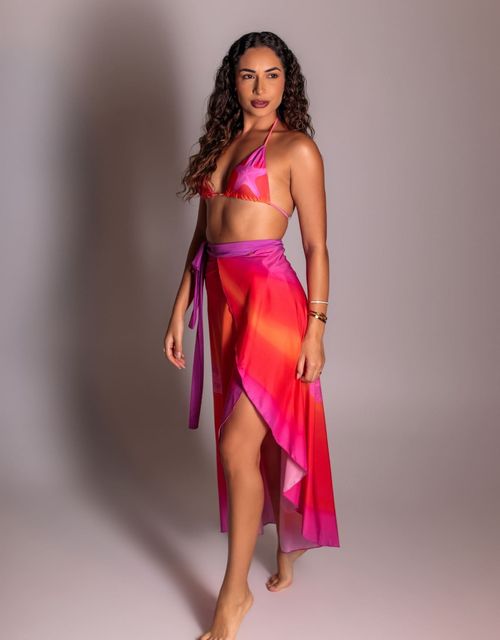 B409 - Saida de praia saia transpassada.