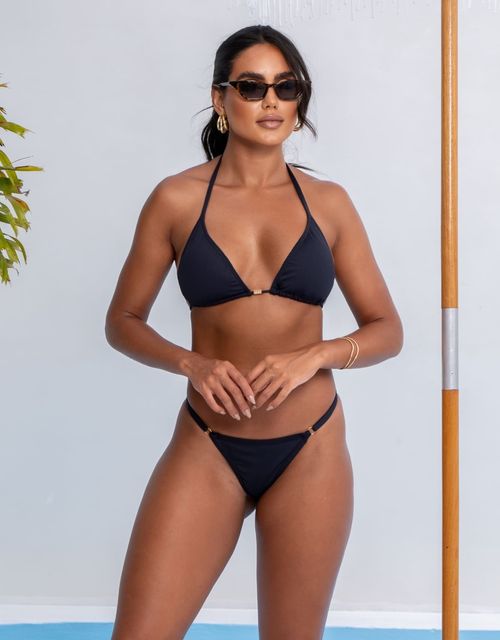 Sutiã cortininha  + calcinha fio, com regulagen