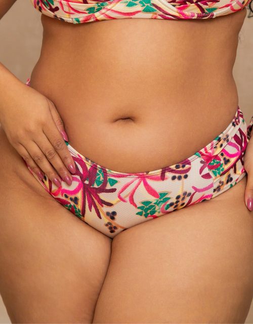 B074S - Calcinha lateral larga e bumbum largo,  tecido seashore.